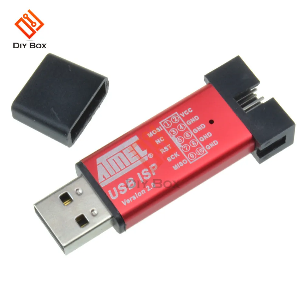 Мини USBISP USBASP плата программатор алюминиевый Поддержка USB 1 0 или 2 IDC Интерфейс порт