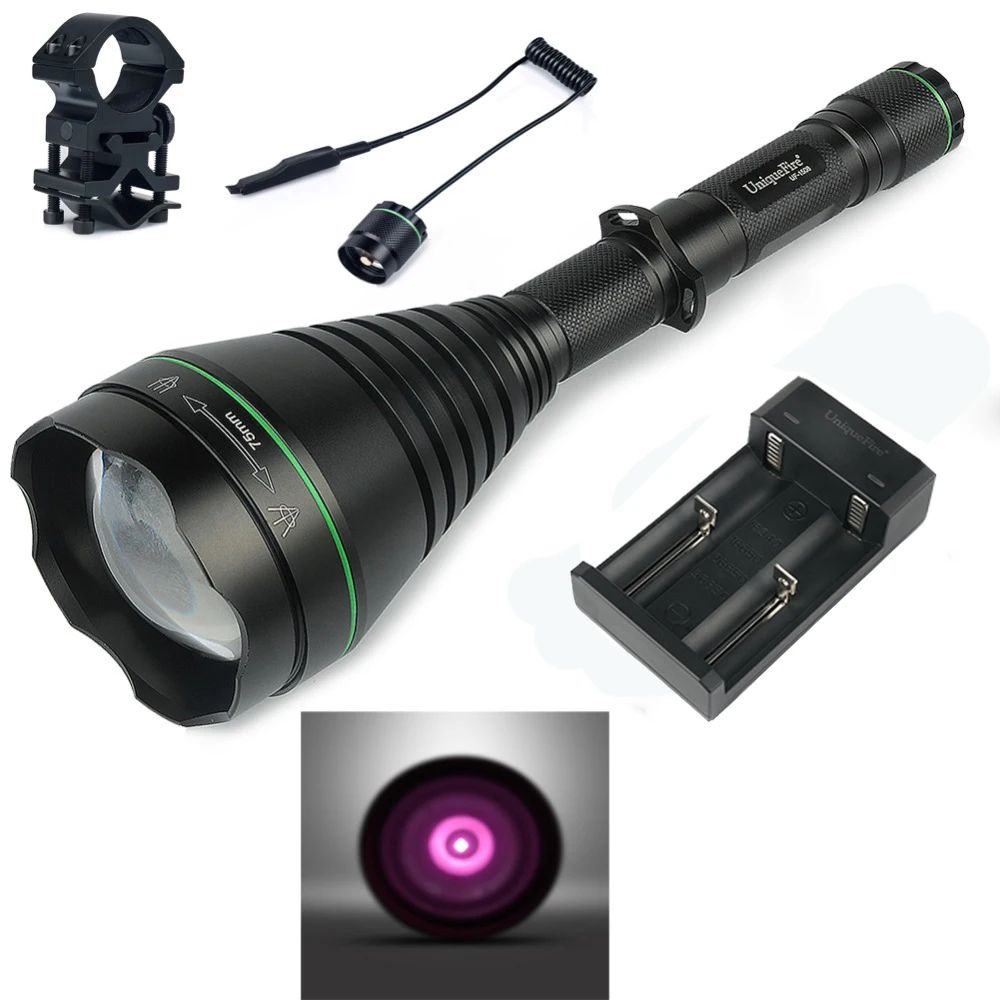 UF-T20 Infrared 850NM//940NM//Red//Green Light LED Flashlight Torch for Hunting