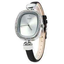 Julius Mujer Relojes 2016 Marca de Lujo Banda de Cuero Delgado Elegante Vestido Reloj Mujeres Rhinestone Reloj Impermeable relogio feminino