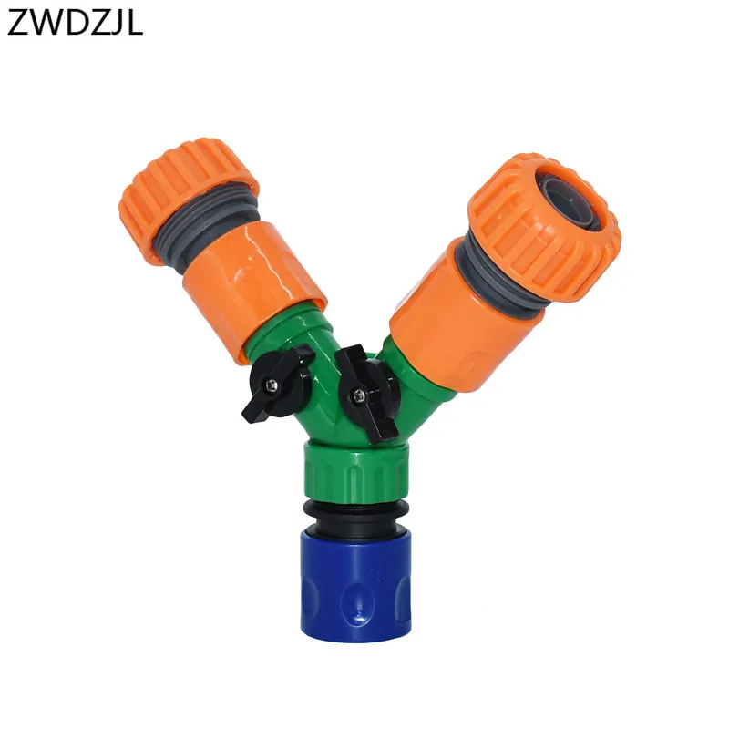 2 Way Garden Adapter Connector 3/4" Y Hose Water Pipe Splitter Irrigation System