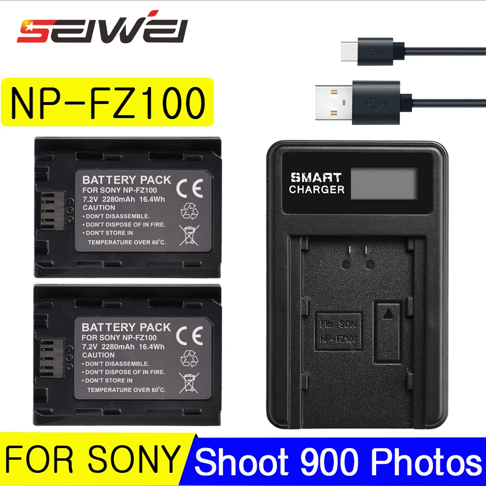 Аккумулятор для цифровой камеры Sony NP-FZ100 NP FZ100 2280 мАч + зарядное устройство USB