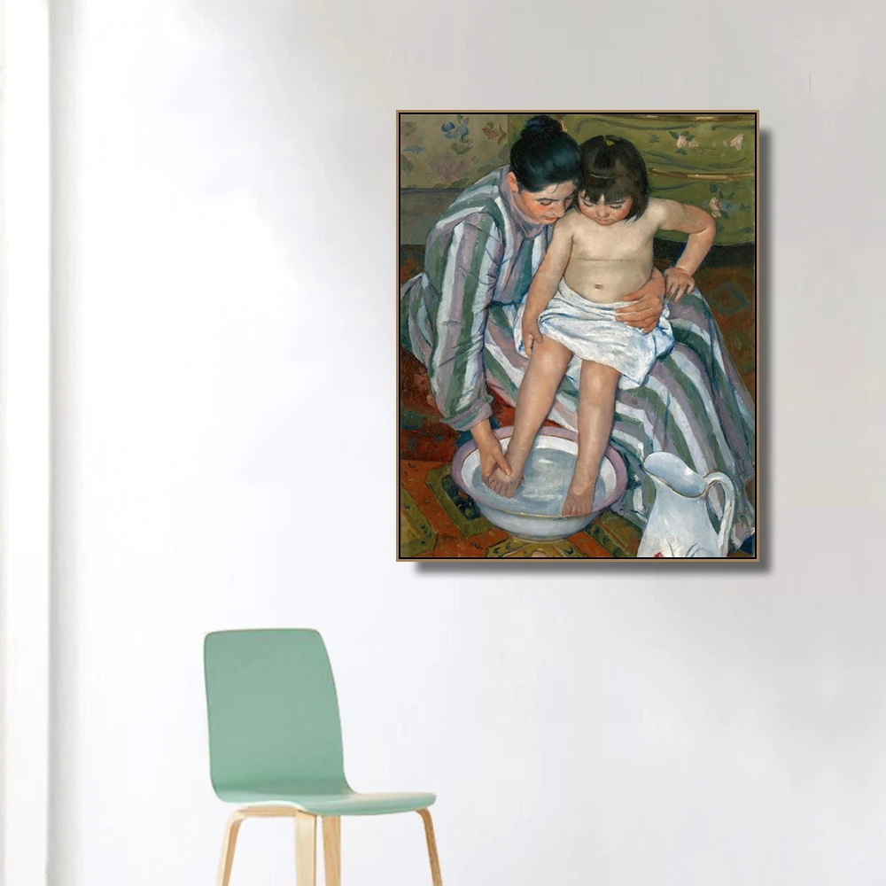 الاستحمام بواسطة ماري كاسات الرسم على لوحات القماش الجدارية الخط المشارك و طباعة الزخرفية الصورة لغرفة المعيشة ديكور المنزل الاستحمام بواسطة ماري كاسات الرسم على لوحات القماش الجدارية الخط المشارك و طباعة الزخرفية الصورة لغرفة المعيشة ديكور المنزل