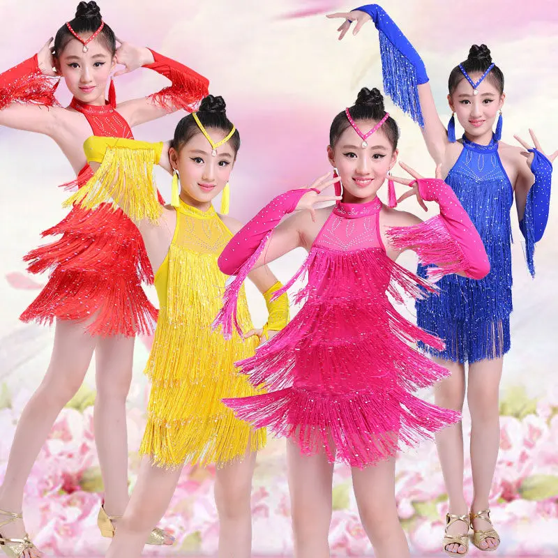 New Fringe Latin Dance Dress For Sale Child Kid Girl Junior Salsa