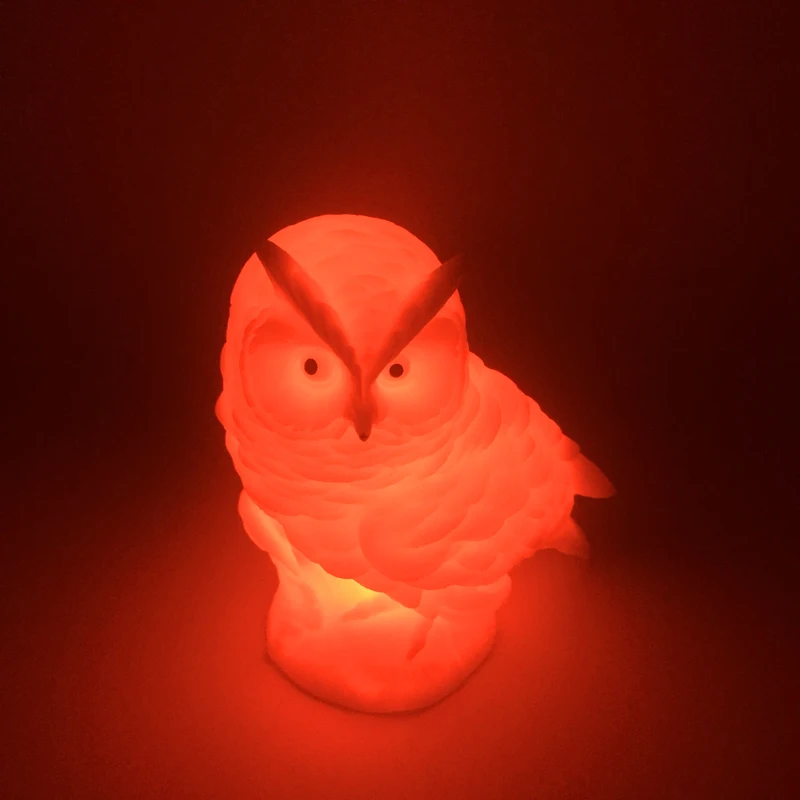 Новое поступление сменный светодиодный ночник Сова мягкий силиконовый 3D