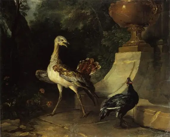 

Oil Painting Reproduction,handmade oil painting,Bustard and guinea fowl by Jean-Baptiste Oudry,Animal oil painting,Museum quaity