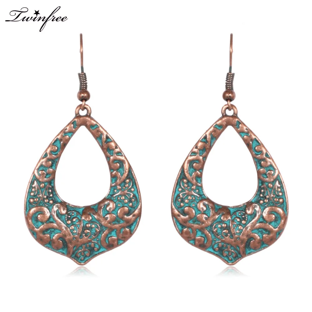 

2017 New Jewelry Retro Antique gold color Vintage Women Earrings HY-7637