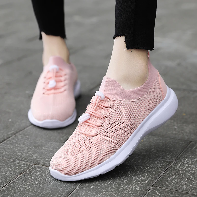 

Women Flat Spring Sneakers 2019 Plus Size Shoes Female Mesh Slip On Vulcanized Ladies Fashion Casual Breathable