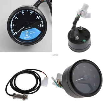 

Universal Motorcycle Digital Speedometer LCD Backlight Odometer Tachometer Gauge Motorbike 12000RPM Alarm Function for Honda NEW