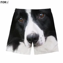 FORUDESIGNS/забавные летние шорты с 3D рисунком собаки/щенка, с принтом колли, повседневные шорты, мужские короткие штаны, хип-хоп, одежда