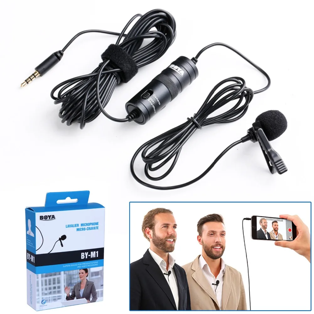 BOYA-BY-M1-Omnidirectional-Camera-Lavalier-Condenser-Microphone-Mic-for-Canon-Nikon-Sony-DSLR-Cameras-and-2