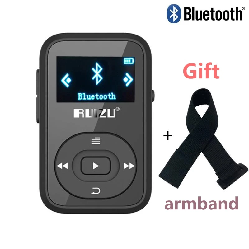 Мини Клип Спорт Bluetooth 4,2 MP3 плеер новая версия MP3 музыкальный плеер с FM, рекордер, поддержка TF/SD карты+ повязка на руку