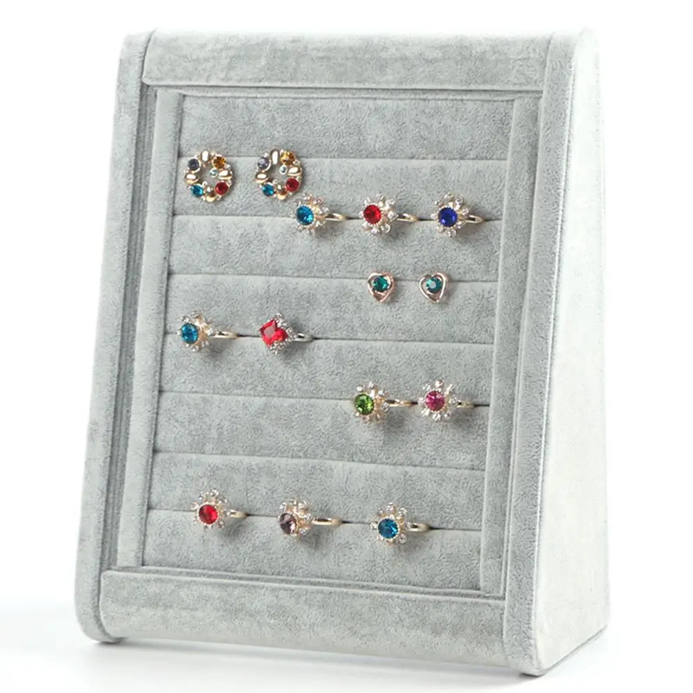

Fashion Ring Earring Jewelry Velvet Display Stand Organizer Holder Rack Showcase hot