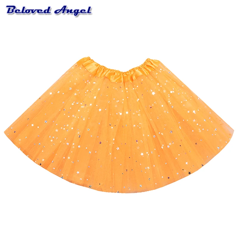 

2T-8T kids girl star glitter dance tutu skirt sequin with 3 layers tulle tutu toddler Princess girl Ballet chiffon pettiskrit