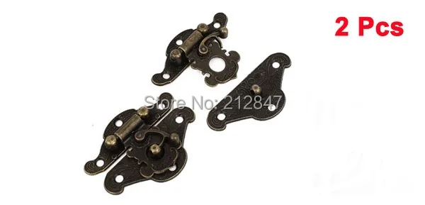 

2pcs Vintage Style Jewelry Cigar Box Buckle Hook Lock Latch