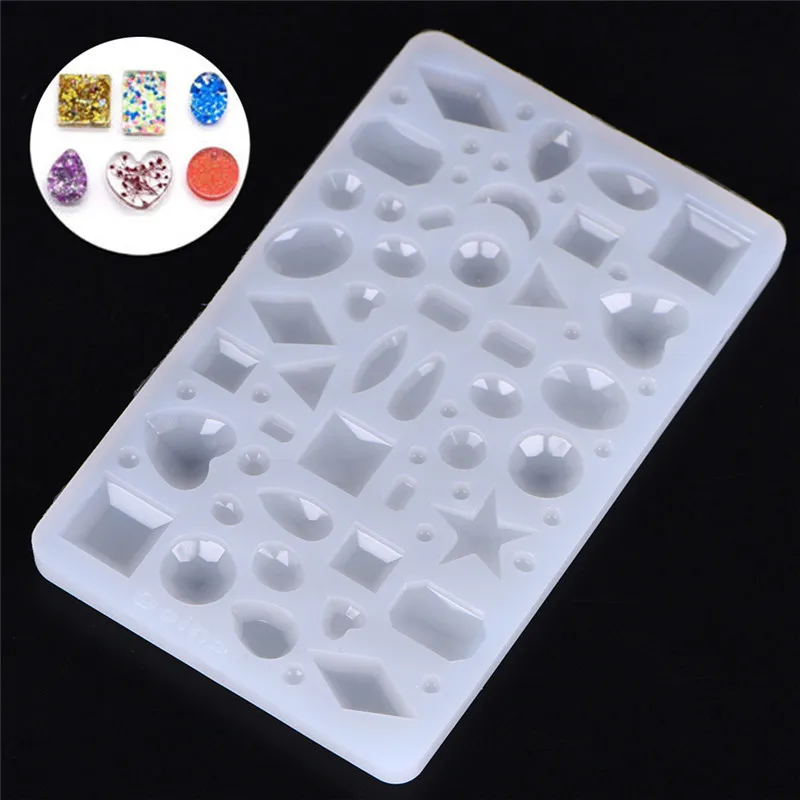 1pcs UV Resin Jewelry Liquid Silicone Mold Diamond Shape Resin Charms Molds For DIY Intersperse Decorate Making Jewelry