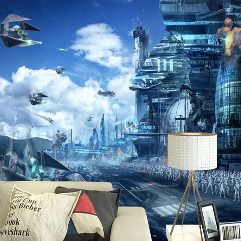 HD Fantasy Creative Mural Star Wars Science Fiction Photo Wallpaper Kid's Bedroom Living Room 3D Non-Woven Papier Peint Enfant HD Fantasy Creative Mural Star Wars Science Fiction Photo Wallpaper Kid's Bedroom Living Room 3D Non-Woven Papier Peint Enfant