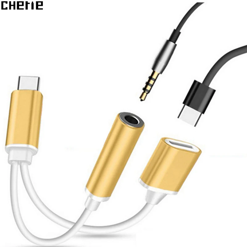 Cherie 2 в 1 USB C Type на 3 5 мм аудио разъем для наушников зарядное устройство Samsung Huawei Xiaomi