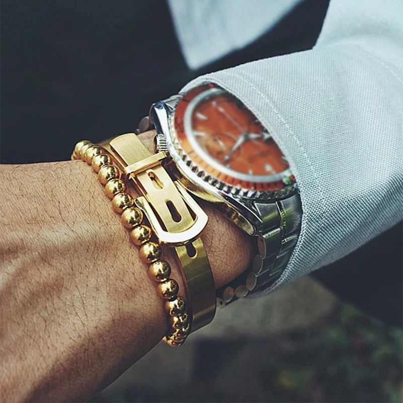 

Stainless steel Bangle Bracelets men Fashion Titanium Steel Bangle for men Type C twisted Bangle Bracelets gold bangles 2019new
