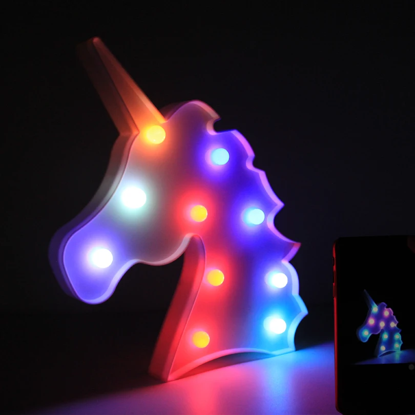 Luminaria Unicornion оригинальная Ночная подсветка 3D лампа Лебедь вечерние лампы шатер письмо знак Рождество светящиеся огни подарок для маленьких детей Декор