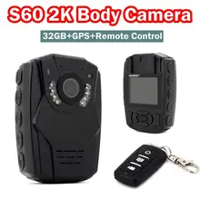 Free shipping!2K S60 Body Personal Security &Police Camera Night Vision Record 32GB with GPS with Remote