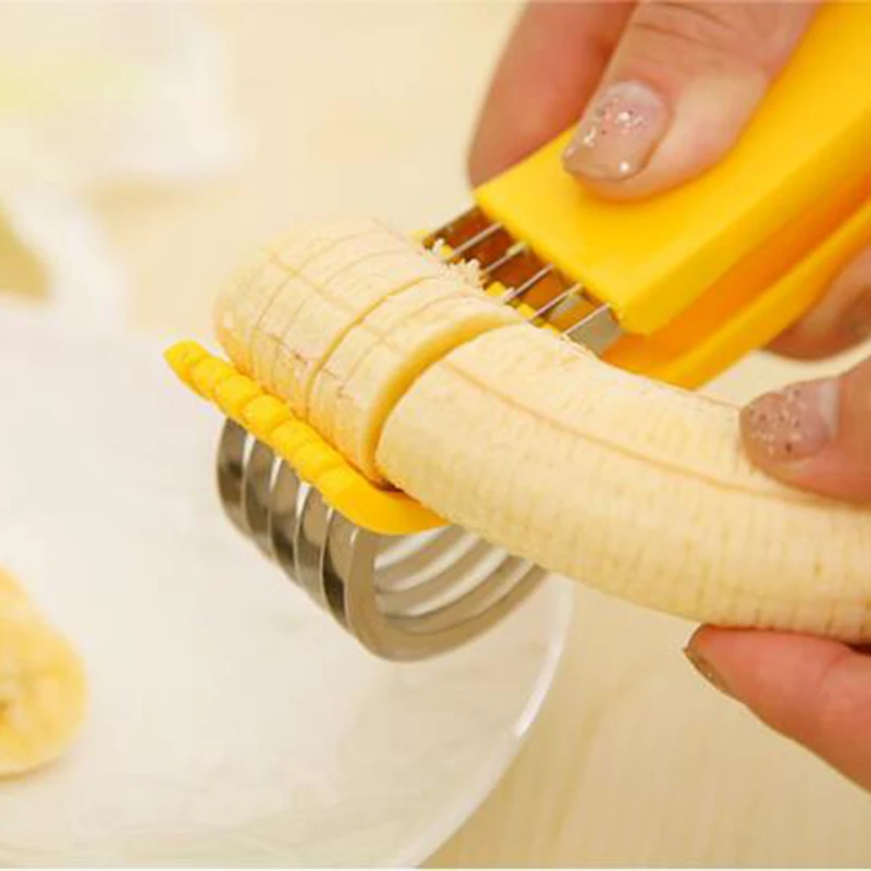 Stainless Steel Banana Cutter Fruit Vegetable Sausage Slicer Salad Sundaes Tools Cooking Tools Kitchen Accessories Gadgets vegetable slicer fruit slicer vegetable cutter food slicer