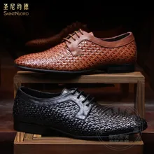 Leinwandbindung Italien Herren Schuhe Casual Originalität Berühmte Persönlichkeit Herren Kleid Schuhe 2016 Vollnarbenleder