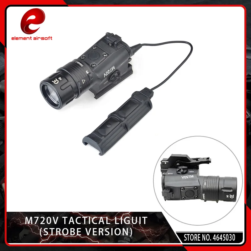 

Element M720V Tactical Airsoft Pistol Light Strobe Output Version Softair Flashlight LED Fit 20mm Picatinny Weaver Rail