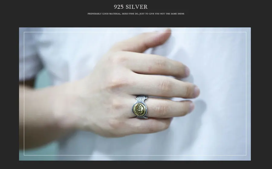Панк открытие кольцо реальные 925 серебро fine Jewelry для мужчин и женщин глаз дьявола регулируемые кольцо аксессуары R85