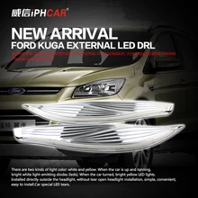 Бесплатная Доставка IPHCAR Внешний Установить За Пределами Фару Непосредственно Дневные Ходовые Огни для Ford 2012-2015 Kuga