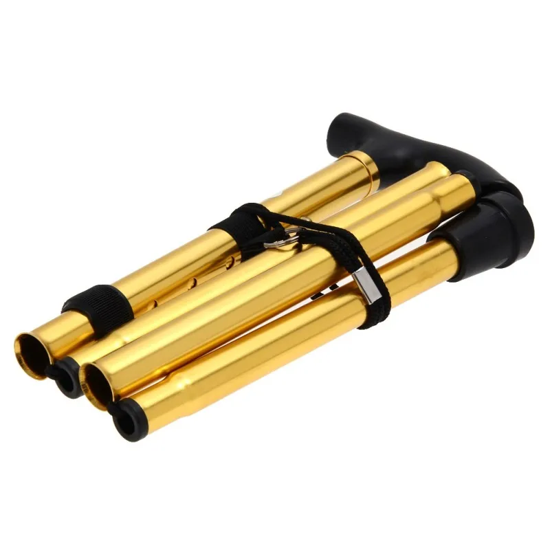 Ajustable plegable 4 Sección Ultra-luz de aluminio de Alpenstock Trekking senderismo Anti-choque Anti-skid caña de palo de muleta Ajustable plegable 4 Sección Ultra-luz de aluminio de Alpenstock Trekking senderismo Anti-choque Anti-skid caña de palo de muleta
