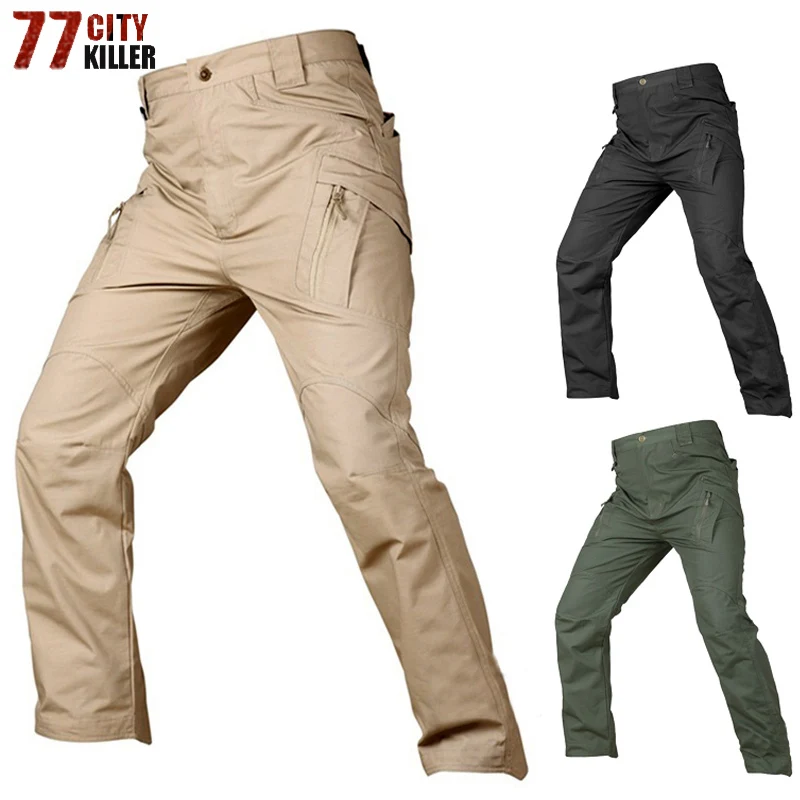 

IX9 Tactical Pants Military Cargo Pants Men Casual Pant Work Trousers Army Style Pantalon Black Thin Combat Baggy Trousers