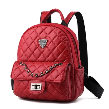 

2018 Spring and summer new rhombus woman Bau Yinglun style shoulder bag Korean version fashion Leisure student backpack