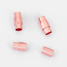 

5 Sets Rose Gold Magnetic Clasp Hole 6mm For Round Leather Bracelet Cord DIY Jewelry Making Findings