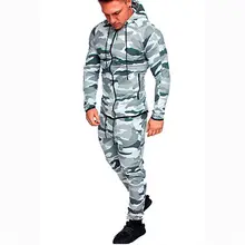 Мужской Jogger Фитнес Спортивный костюм Толстовка штаны брюки модные камуфляжные