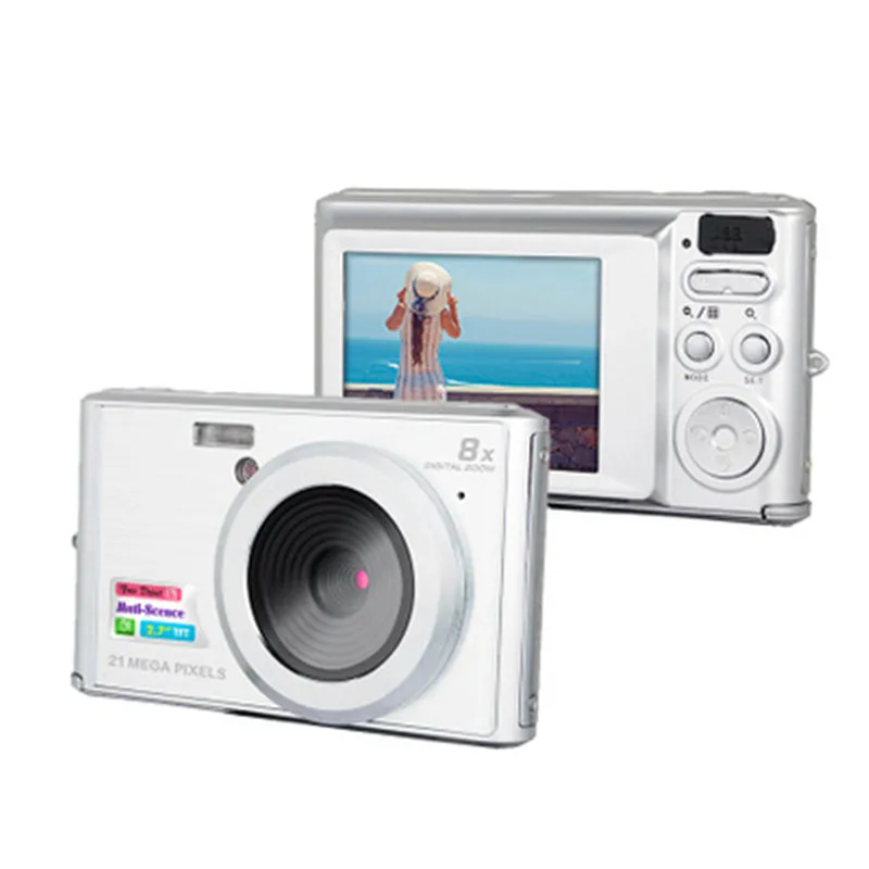 Hot 21M Pixels Portable Colorful Compact 8x Digital Zooming Photo Video Record Digital Camera with JPEG Avi 32SD Card