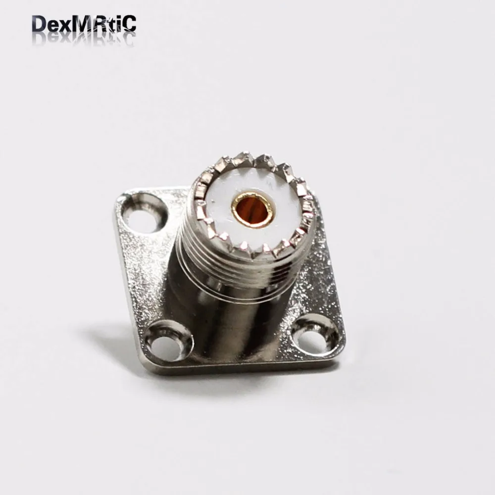 

1pc UHF female jack RF Coax connector Straight,4-hole chassis with solder cup Nickelplated NEW wholesale