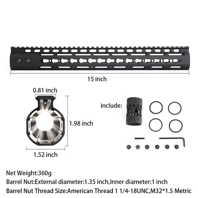 Тактический охотничий AR-15 M16 M4 " 9" 1" 12" 13," 15" AR15 бесплатно поплавок Keymod Handguard. 223/5. 56 Picatinny Rail System L - Цвет: 6