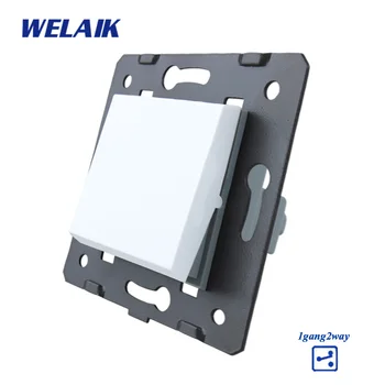 

WELAIK EU Stairs-Wall Switch-DIY Parts-Push-Button 1Gang-2Way Switch Parts-Wall Light-Switch-Crystal Glass-Panel AC250V A712W/B