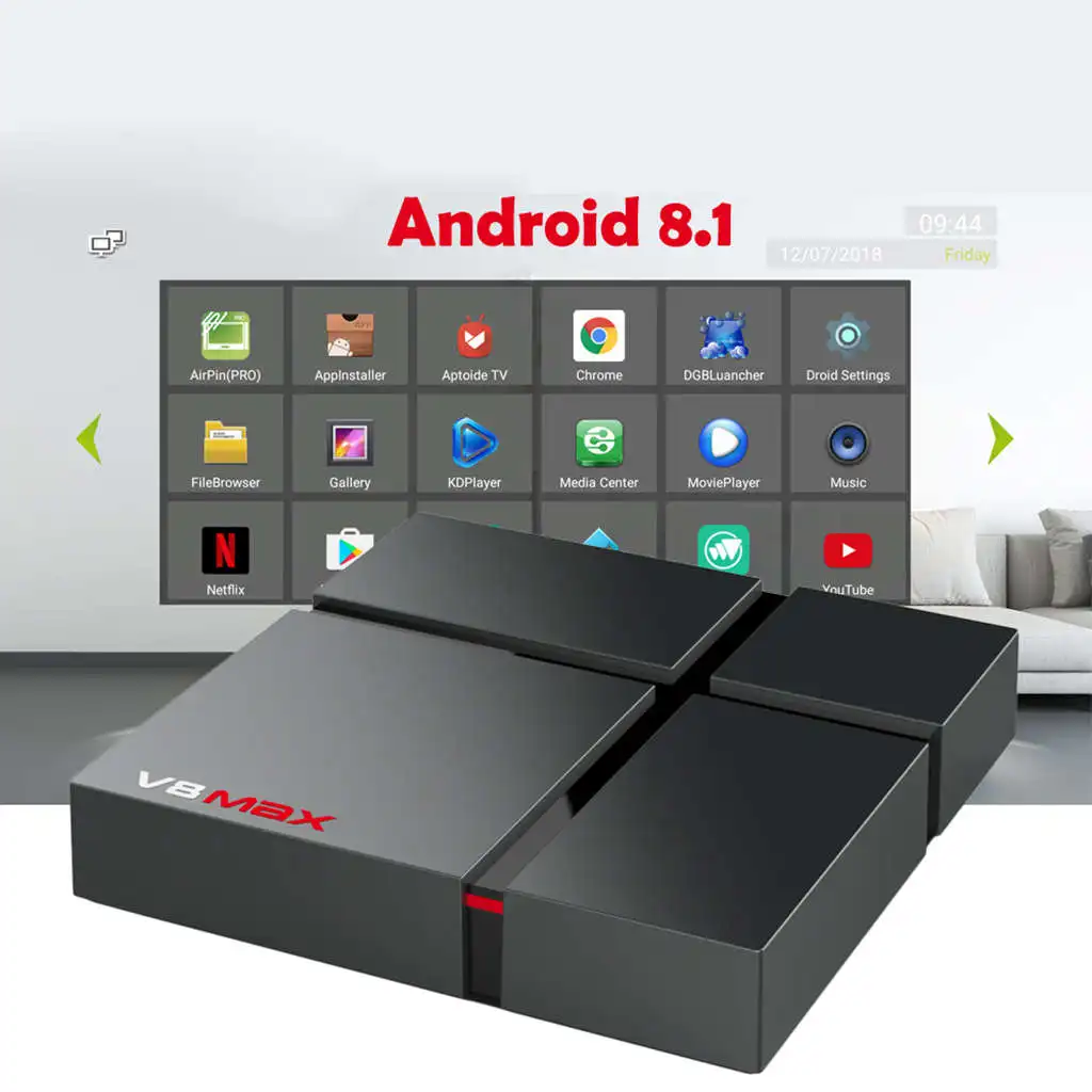 OPQ-V8 Max Android 8,1 Smart Tv Box Amlogic S905X2 Lpddr4 4 ядра двойной Wifi Bt 2,4G/5G 4 K Видео Медиа плейер Netflix вы