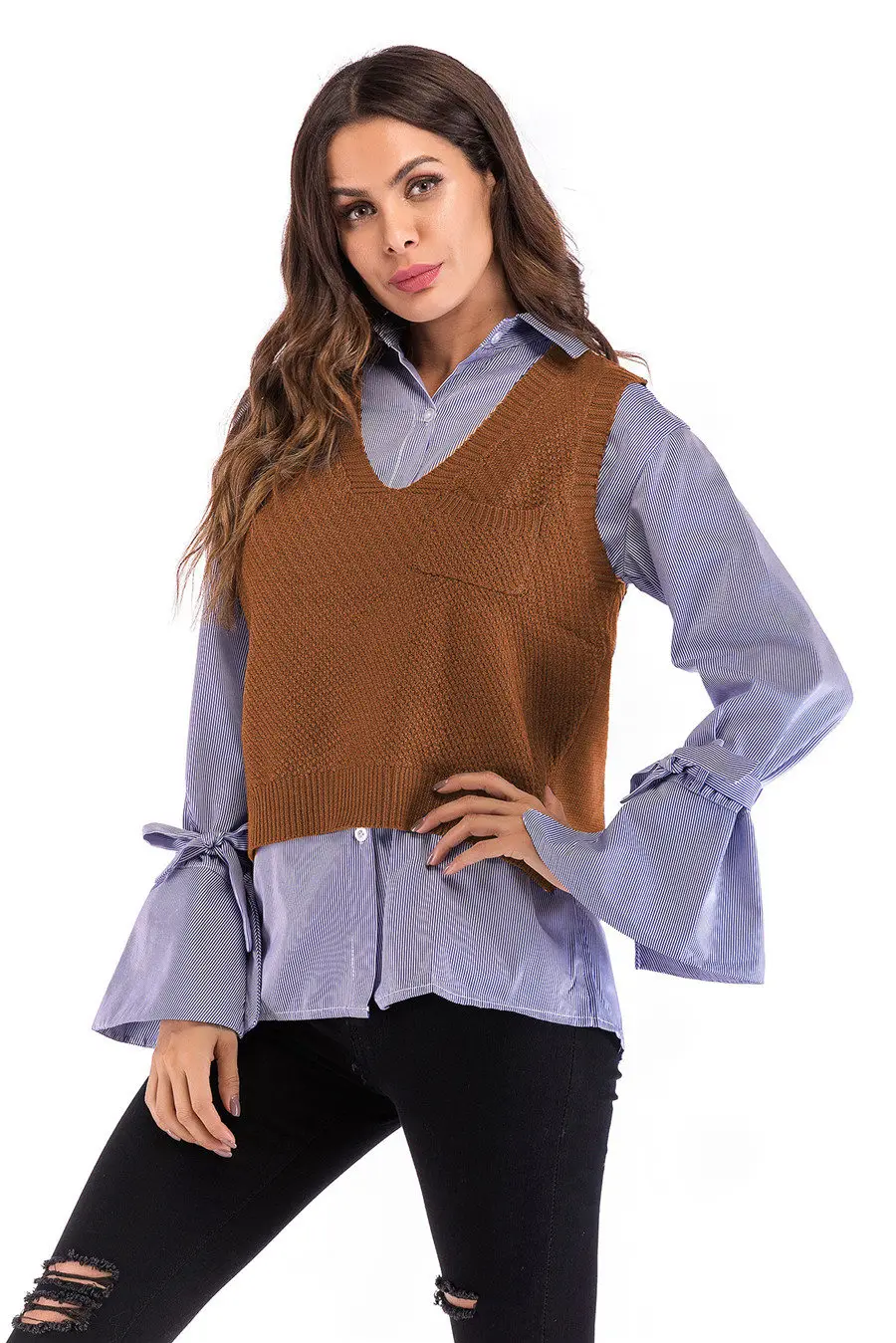 Gladiolus 2018 Fashion Knitwear Autumn Winter Sweater Women Sleeveless V-Neck Loose Knitted Waistcoat Women Vest Short Sweaters (18)