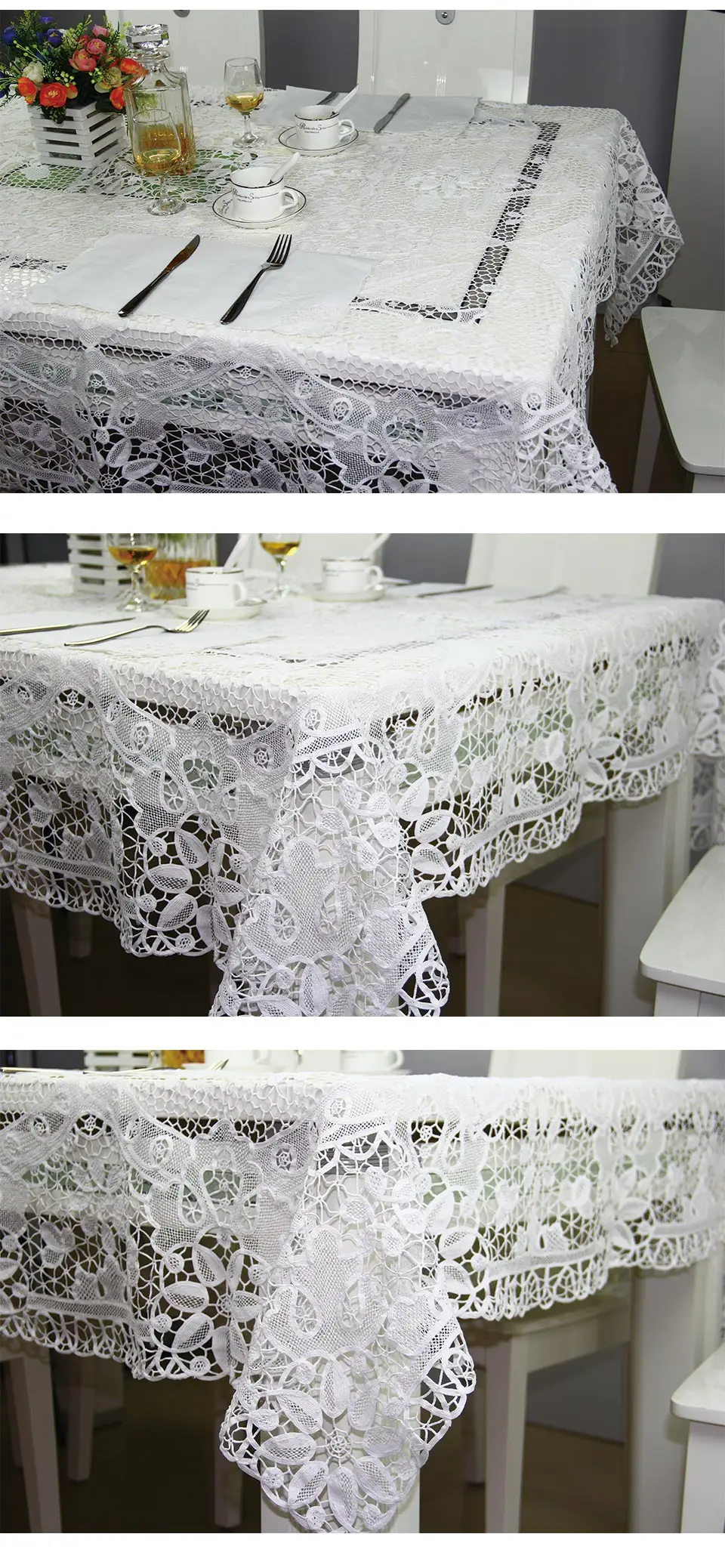 QUNYINGXIU хлопок табелткань Тоскана кружево ручной работы цветочный Классический квадратный банкетный стол покрытие 72*72 дюйма = 183*183 см