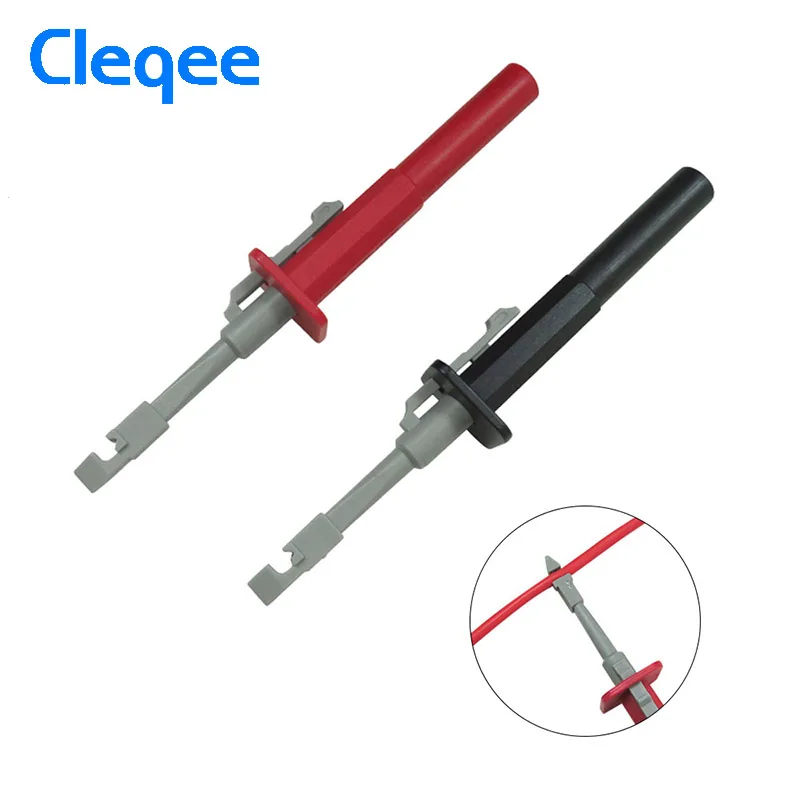 

Cleqee P5006 2Pcs Insulation Piercing Test Clip Set Alligator Probes Test hook For Car Circuit Detection Cable Line