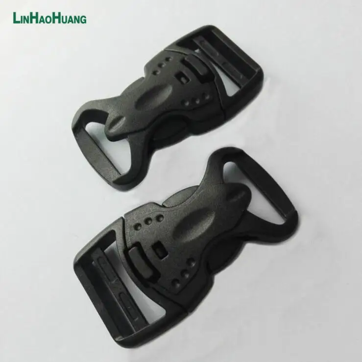 20pcs 28mm black plastic buckles Dual adjustable & security buckle
