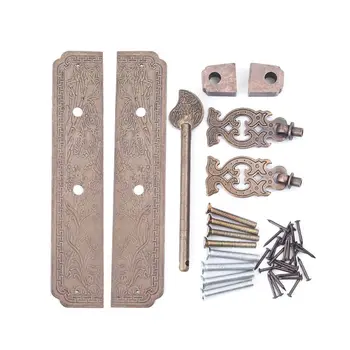 

Pure Copper Antique Door Handles Kit Retro Chinese Style Gate Pulls Furniture