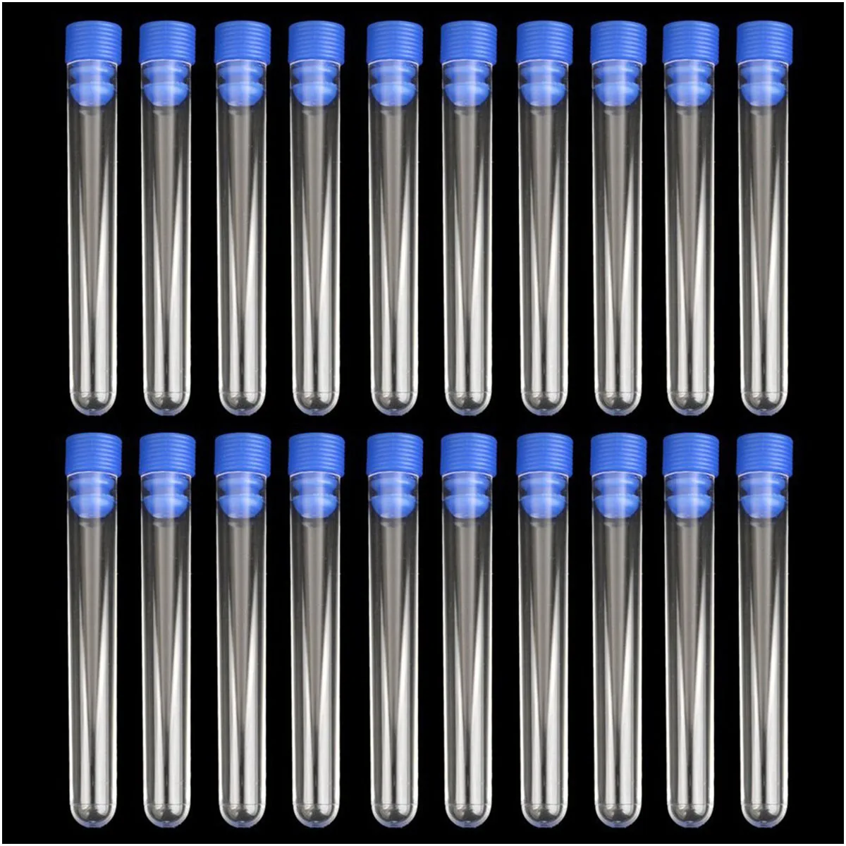 20 шт тестовые трубки 100x15 мм Одноразовые не Градуированные пластиковые трубки синие