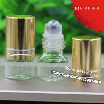 

1ML Mini Cosmetic Liquid Roll on Container Transparent Glass Essential Oil Roll on Bottle Portable Roll On Perfume Bottle 100pcs