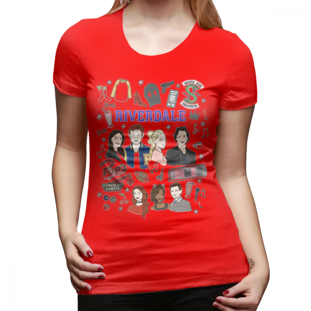 Ривердейл футболка с изображением змеи ривердейла футболка лето размера плюс женская футболка хлопок короткий рукав простая красная женская футболка - Цвет: Красный
