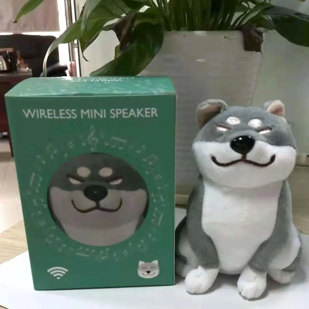 Cute Cartoon Plush Dog Wireless Bluetooth Speaker Stereo Super Bass Subwoofer Home Decoration Christmas Gifts R20