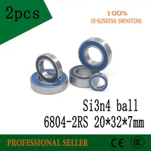 2 PCS 6804-2RS Hybrid Keramische Lager 20x32x7mm Fiets Trapassen Spares 6804RS Si3N4 Kogellagers