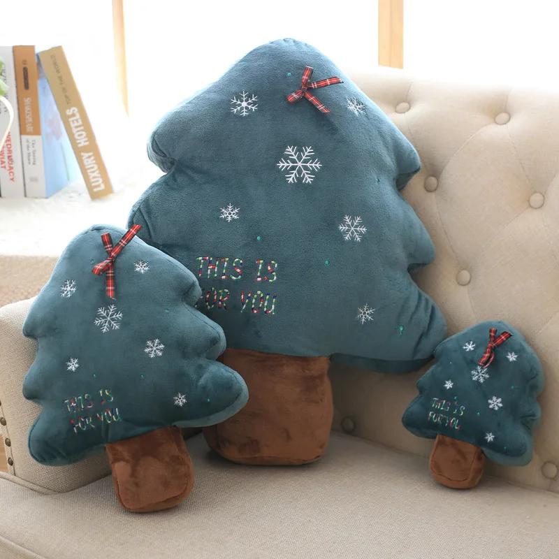 

Plush Christmas Tree Decorative Pillows Back Cushion Funny Futon Lighted Throw Pillows New Year Gift 1 Piece Free Shipping